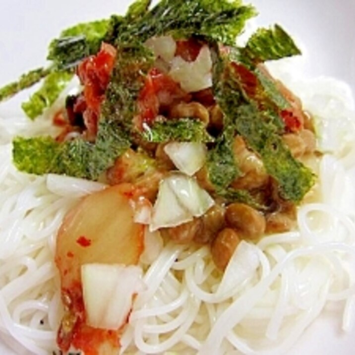 キムチ納豆そうめん☆
